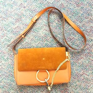 LACATTURA Genuine Leather Nubuck Chain Flap  Messenger Crossbody Bag